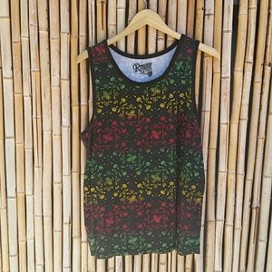 RETROFIT Black Rasta Print Tank Top XL
